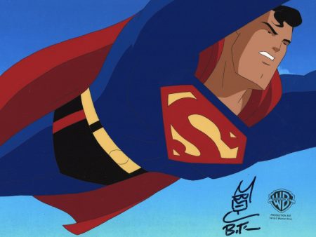 Superman the Animated Series Bruce Timm signed Original Production Cel with Matching Drawing: Superman Supply