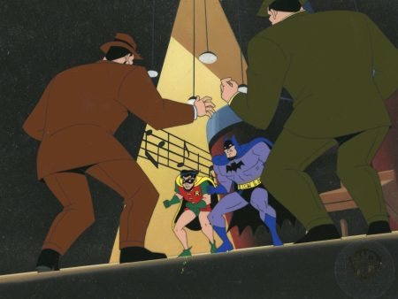 The New Batman Adventures Original Production Cel on Original Background: Batman and Robin Fashion