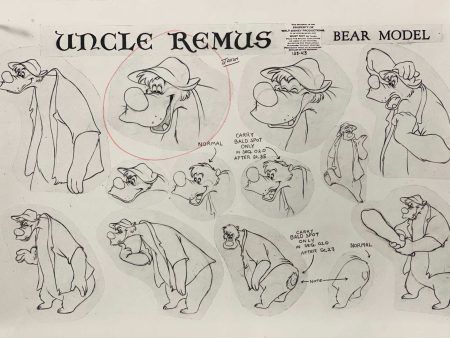 Song of the South Original Production Model Sheet: Uncle Remus Bear Model Online now