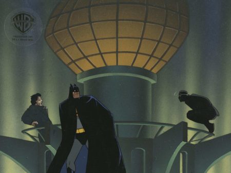 Batman The Animated Series Original Production Cel On Original Background: Batman, Twitch, and Shadow Agent Cheap