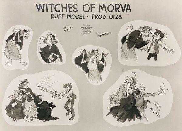 The Black Cauldron Original Production Model Sheet: Witches of Morva Online