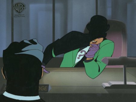 Batman The Animated Series Original Production Cel On Original Background: Riddler and Daniel Mockridge Online Hot Sale