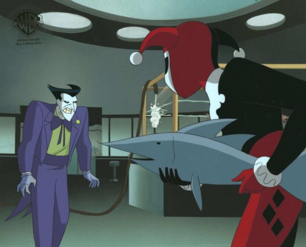 The New Batman Adventures Original Production Cel With Matching Drawing: Joker and Harley Quinn on Sale