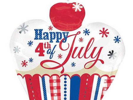 4th Of July Cupcake Supershape Balloon 24in Online Hot Sale