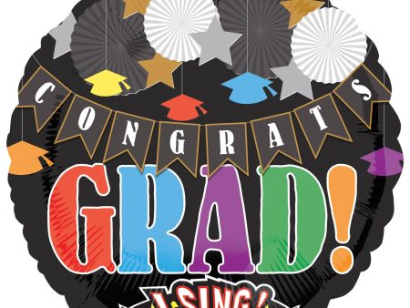 Celebrate & Congrats Grad Sing-A-Tune Balloon 28in Fashion